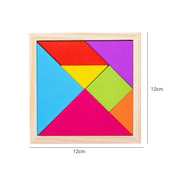 Quebra-Cabeça Tangram Infantil de Madeira Educacional - 7 Peças Coloridas