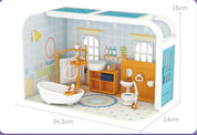 Casa de Bonecas Miniatura com Móveis Detalhados