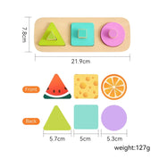 Montessori brinquedos para bebês de madeira dos desenhos animados frutas agarrando placa forma cor frutas cognição brinquedo do bebê educação precoce jogo puzzle