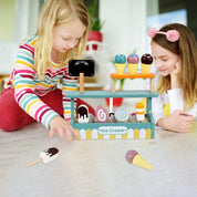 Conjunto Playset de Sorvete e Chá de Madeira Montessori