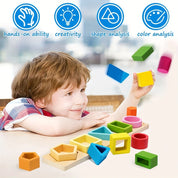 Blocos de Construção Montessori de Madeira