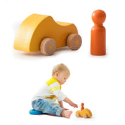 Brinquedo do bebê faia blocos de madeira dos desenhos animados carro vilão educacional montessori brinquedos criança dentição cérebro jogo artesanal presente aniversário do bebê