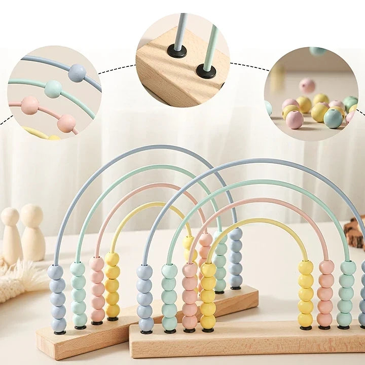 Ábaco Arco-Íris Montessori em Madeira