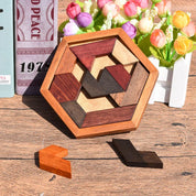 Quebra-Cabeça Infantil Hexagonal de Madeira Montessori