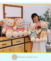 80cm bonito macio fresco casal urso brinquedos de pelúcia kawaii presente de natal travesseiro crianças brinquedos de pelúcia decoração do quarto ponto urso de pelúcia