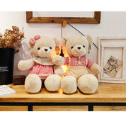 80cm bonito macio fresco casal urso brinquedos de pelúcia kawaii presente de natal travesseiro crianças brinquedos de pelúcia decoração do quarto ponto urso de pelúcia