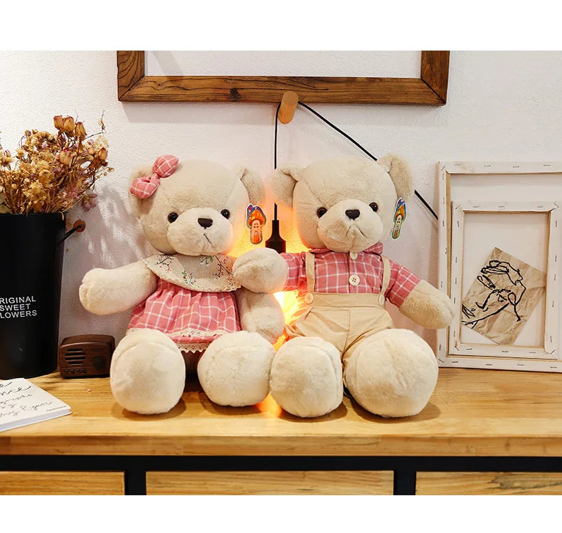 80cm bonito macio fresco casal urso brinquedos de pelúcia kawaii presente de natal travesseiro crianças brinquedos de pelúcia decoração do quarto ponto urso de pelúcia