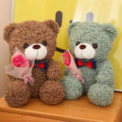 Urso de Pelúcia Kawaii com Bouquet - Presente Perfeito 25cm