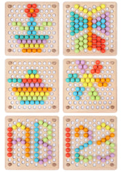 Grânulos de madeira jogo montessori educacional cedo aprender crianças clipe bola quebra-cabeça pré-escolar criança brinquedos crianças para crianças presentes