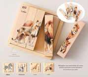 Quebra-Cabeça Montessori de Madeira com Animais da Floresta