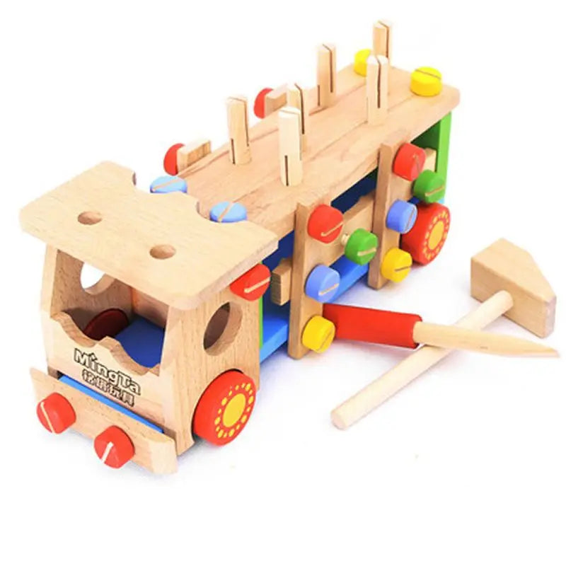 Conjunto de Montagem Montessori de Carros de Madeira