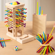 Brinquedo Educativo de Madeira Torre com Varetas Coloridas