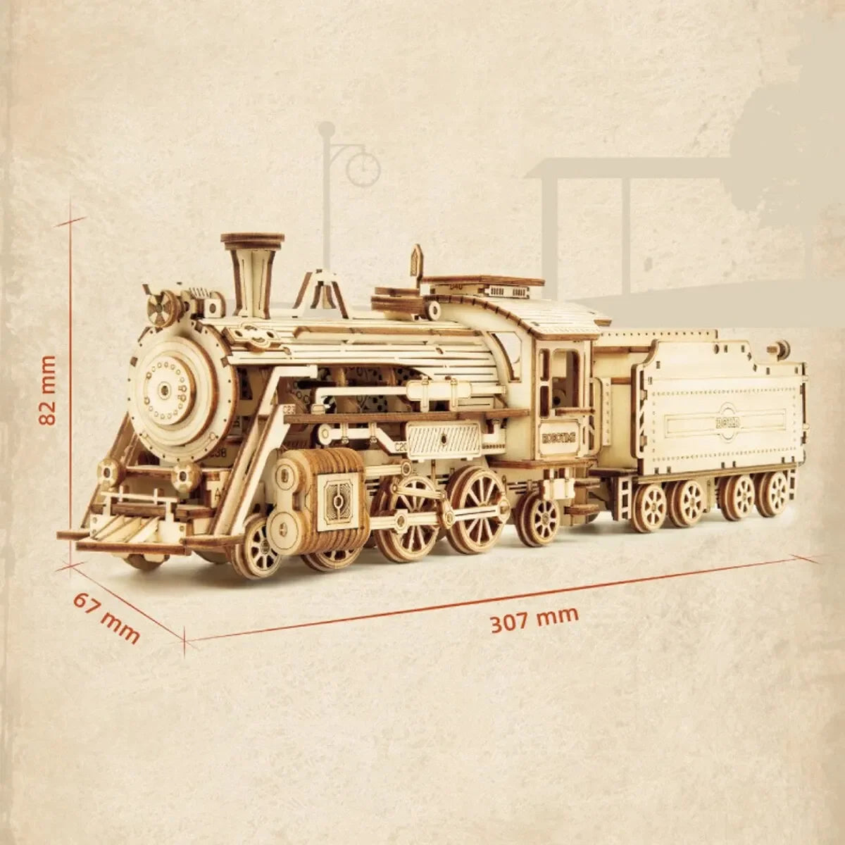 Quebra-Cabeça 3D Locomotiva de Madeira