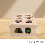 Brinquedo Educativo de Madeira 3 em 1 - Encaixe de Formas, Cores e Coordenação