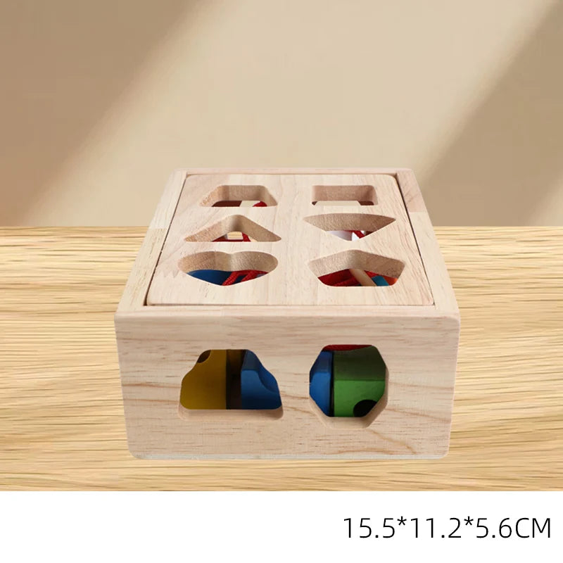 Brinquedo Educativo de Madeira 3 em 1 - Encaixe de Formas, Cores e Coordenação