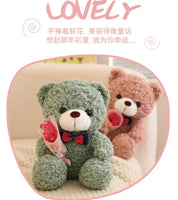 Urso de Pelúcia Kawaii com Bouquet - Presente Perfeito 25cm