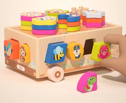 Carrinho de Madeira Infantil Montessori Educacional e Sensorial
