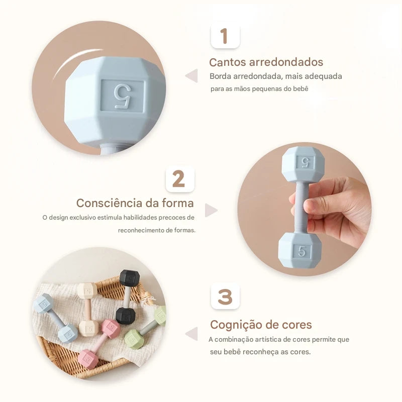 Chocalho Sensorial de Silicone para Bebês