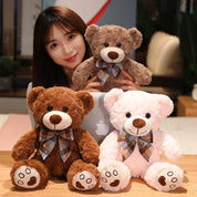 Urso de Pelúcia Clássico Macio com Laço - 35 a 60 cm