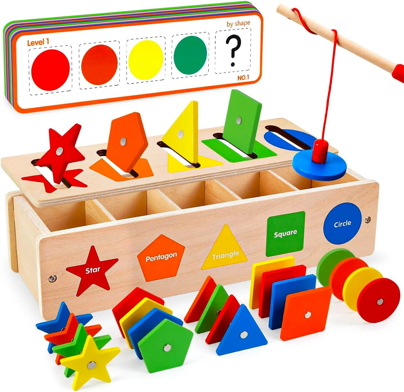 Brinquedo Educativo Montessori de Madeira com Jogo de Pesca Divertido