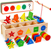 Brinquedo Educativo Montessori de Madeira com Jogo de Pesca Divertido