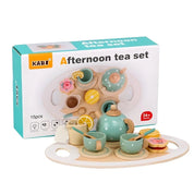 Conjunto Playset de Sorvete e Chá de Madeira Montessori