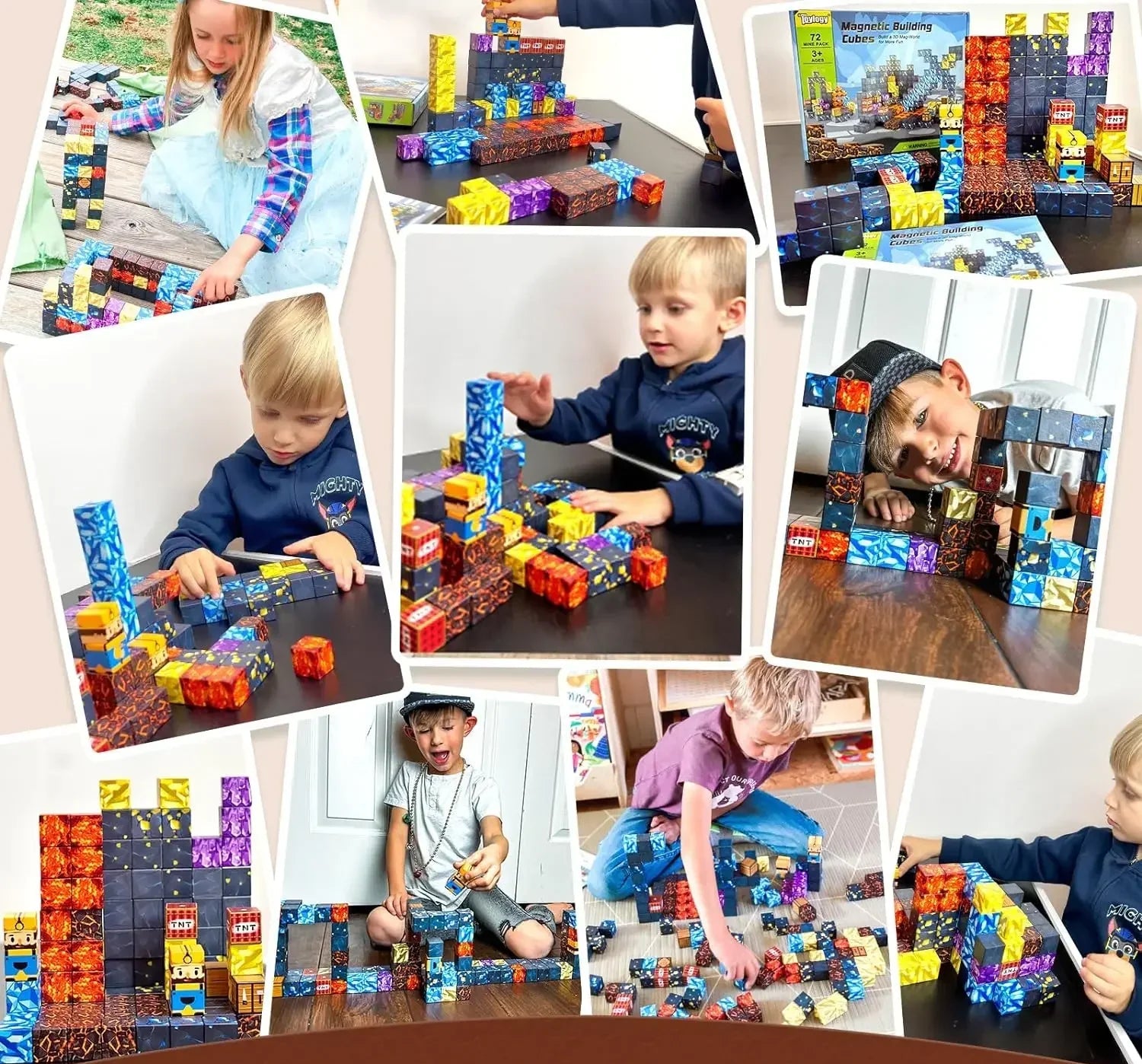Blocos de Construção Magnéticos Cubo Mágico Montessori