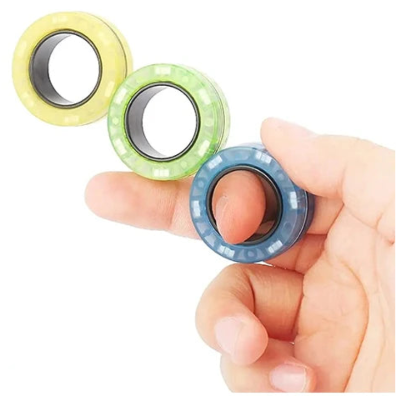 Anéis Magnéticos Fidget - Alívio de Estresse e Ansiedade (3 Peças)