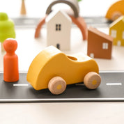 Brinquedo do bebê faia blocos de madeira dos desenhos animados carro vilão educacional montessori brinquedos criança dentição cérebro jogo artesanal presente aniversário do bebê