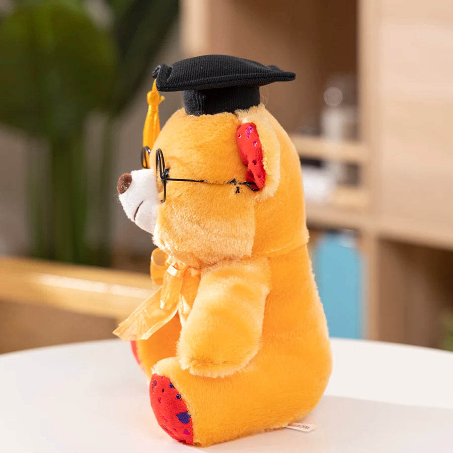 1 peça 23cm urso de formatura brinquedo de pelúcia bonito urso de pelúcia boneca macia meninos meninas estudantes presente de formatura