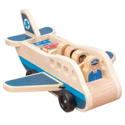 Brinquedo Educacional de Madeira: Carro e Avião Duplo