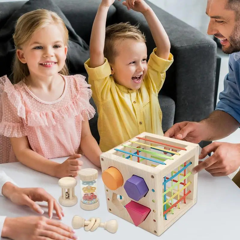 Brinquedo sensorial de motor fino, cubo sensorial para classificação de formas de cores, idade de 1 a 3 anos, meninos e meninas, desenvolve atividades de habilidades motoras finas para