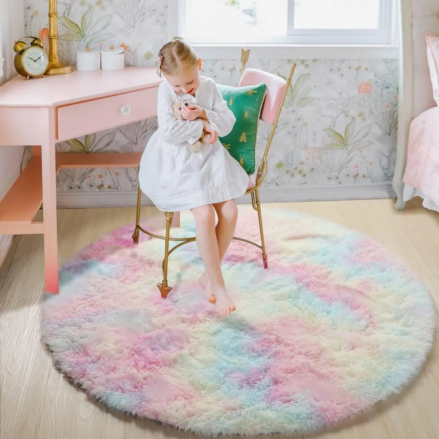 Tapete de Pelúcia Redondo Fofo para Crianças - Conforto e Elegância