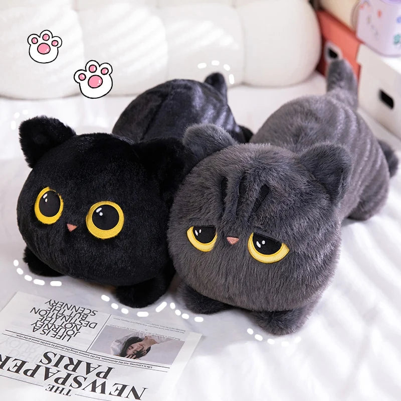 Almofada de Pelúcia Gato Preto Kawaii - Conforto e Charme