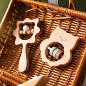 Kit Brinquedos Montessorianos de Madeira para Bebês na Cesta