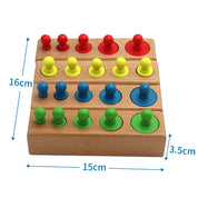 Blocos de Encaixe Montessori com Pinos Coloridos