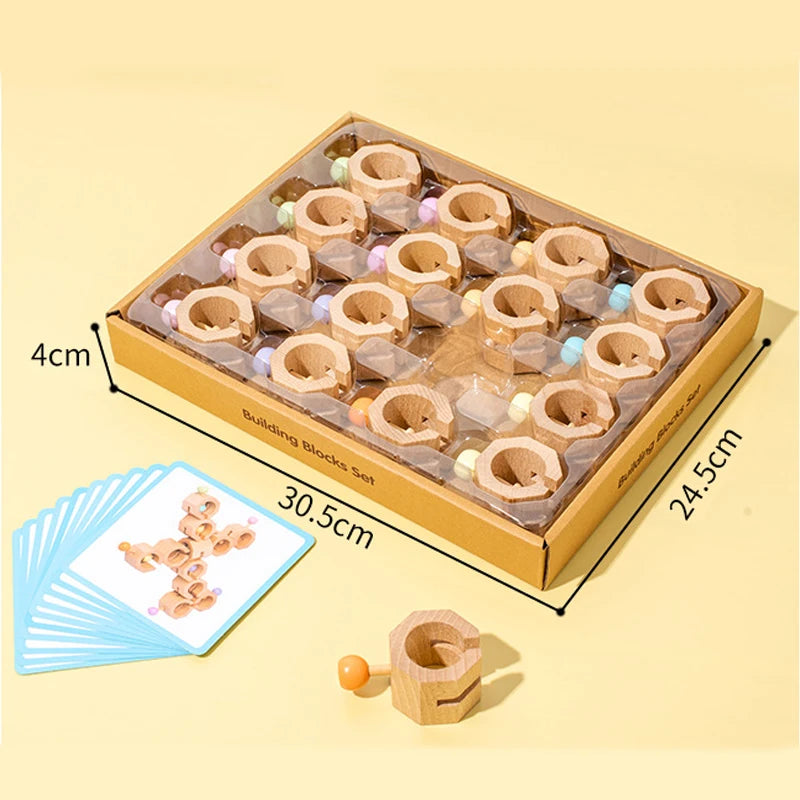 Brinquedo Peças de Montagem - Sensorial Montessori em Madeira