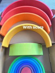 Brinquedo Blocos de Madeira Arco-Íris Montessori para Crianças