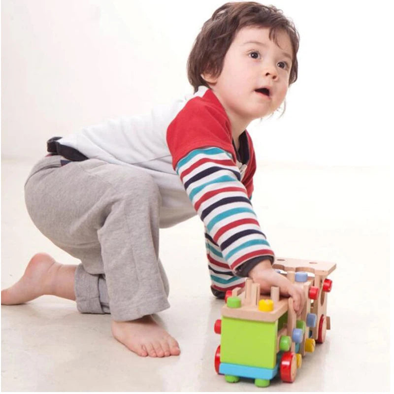 Conjunto de Montagem Montessori de Carros de Madeira