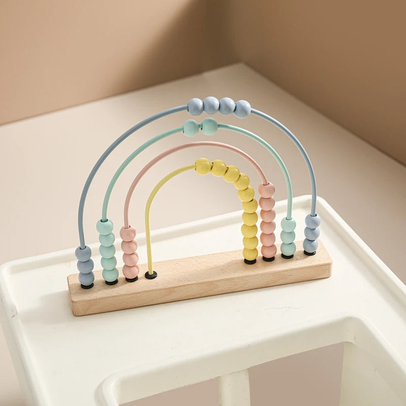 Madeira Montessori Beech Color Bead Game para Bebês, Aritmética, Cálculo, Puzzle Toy, Decoração do quarto, Newbaby Gift