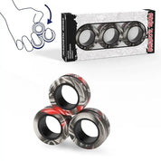 Anéis Magnéticos Fidget - Alívio de Estresse e Ansiedade (3 Peças)