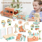 Brinquedo Miniaturas Playset Médico de Gatinhos