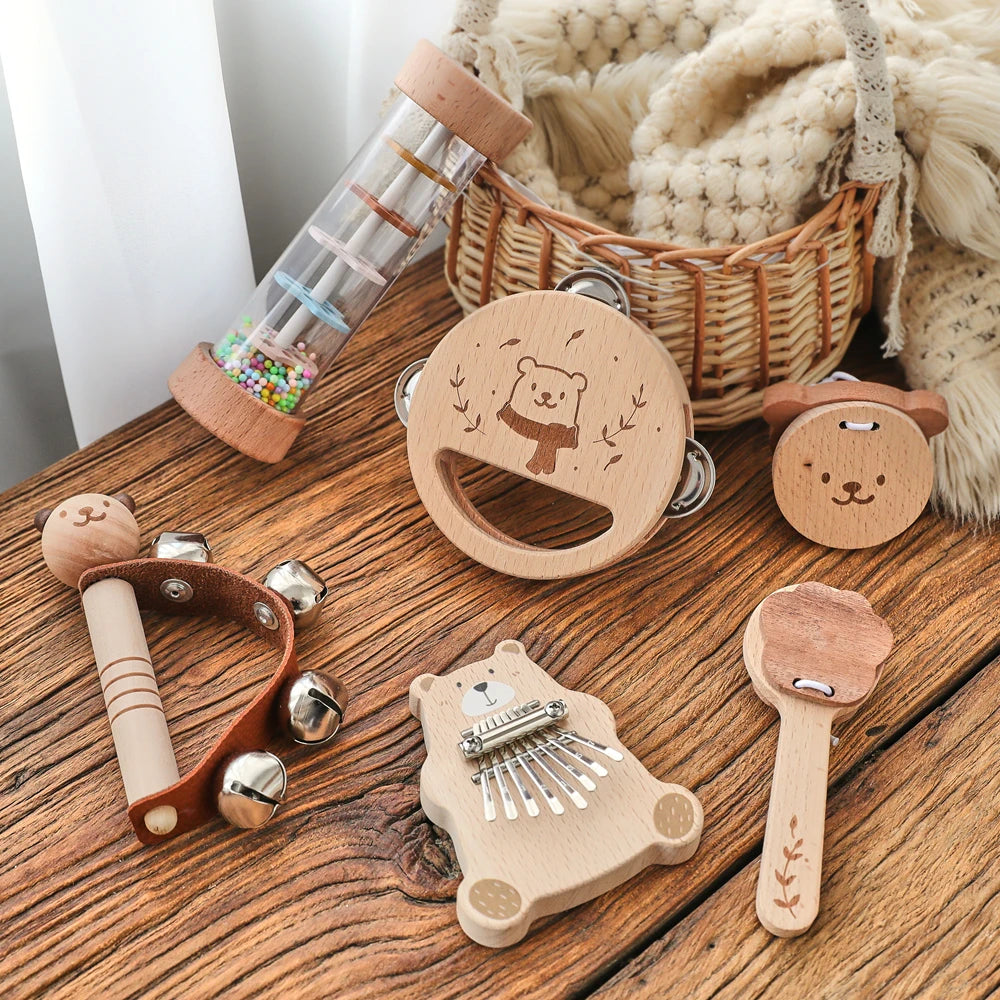 Conjunto Musical Montessori de Madeira para Bebês