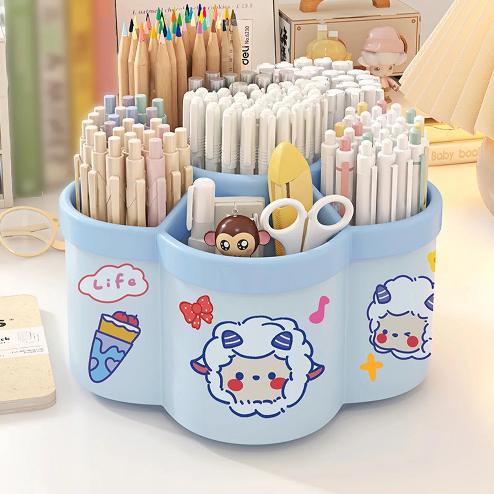 Suporte Infantil Giratório para Lápis Canetas - Organização e Estilo