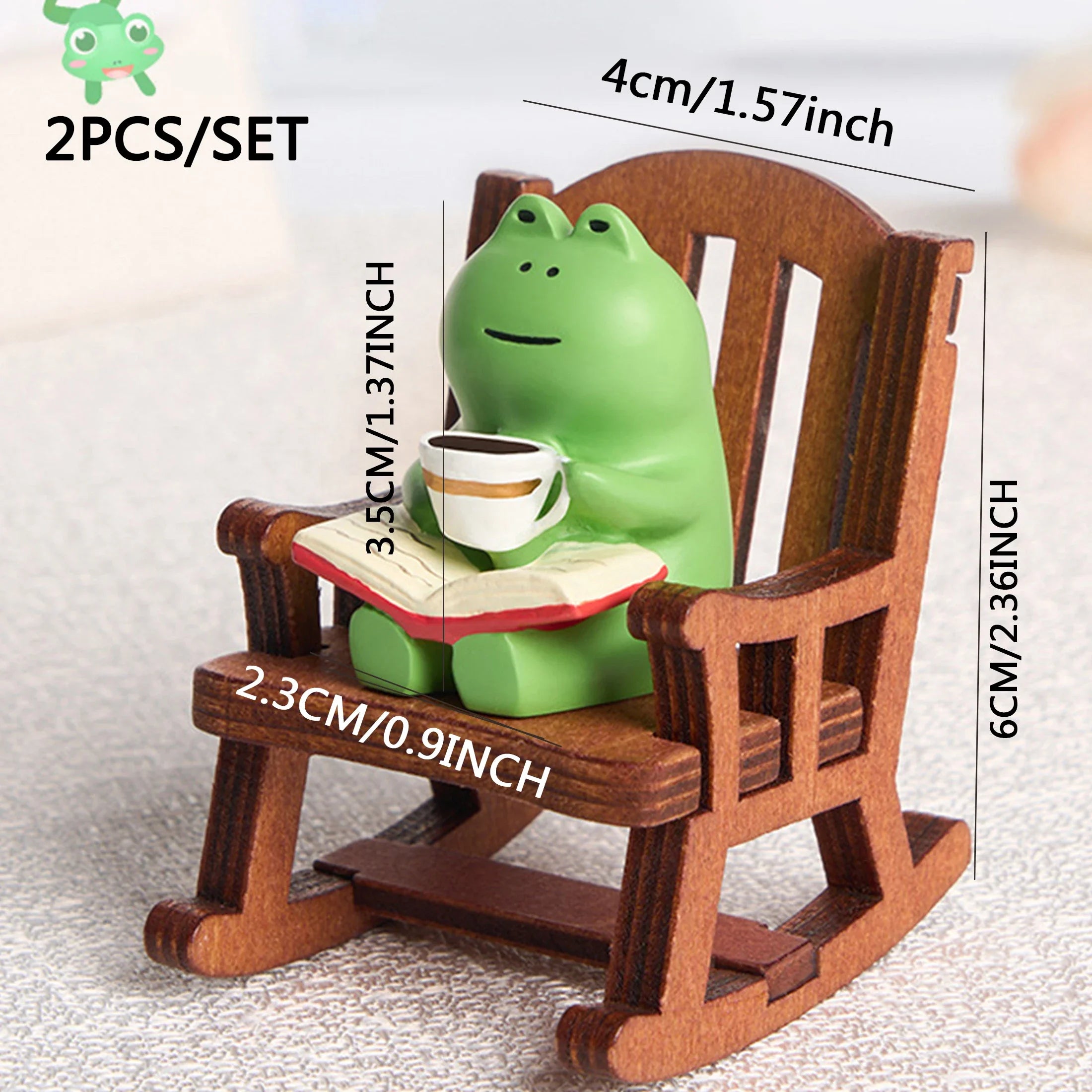 2pc sapo cadeira de balanço bonito japonês cura pequena decoração escritório desktop decoração controle central do carro