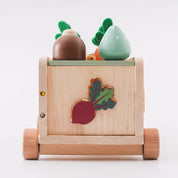 Brinquedo Educativo de Madeira Montessori Cenoura Carrinho de Puxar