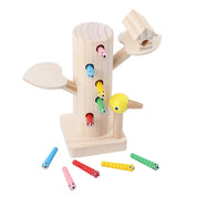 Brinquedo Educativo de Madeira Pega Minhoca com Imã – Coordenação Motora e Aprendizado Montessori