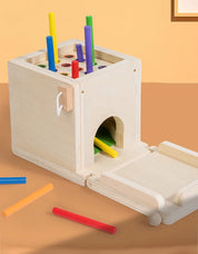 Brinquedos montessori de madeira, kit de jogo, objeto, caixa de permanência, moeda, cenoura, criança, desenvolvimento precoce, forma classificador, bola, brinquedos para idade