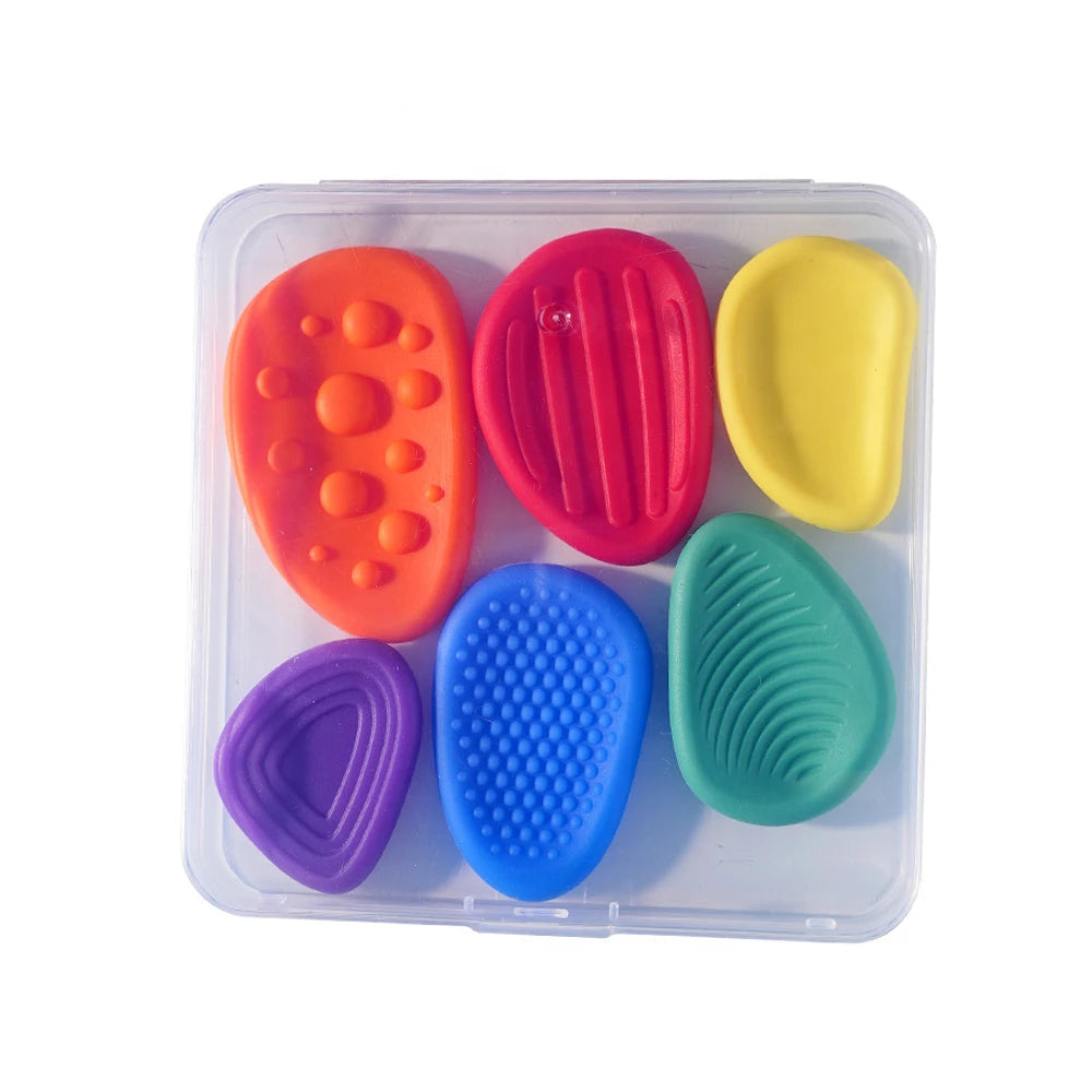 Conjunto Sensorial de Pedras de Silicone para Crianças - Alívio e Concentração