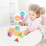 Montessori brinquedos para bebês de madeira dos desenhos animados frutas agarrando placa forma cor frutas cognição brinquedo do bebê educação precoce jogo puzzle
